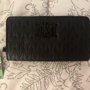 Badgley Mischka Black Vegan Leather Wallet
